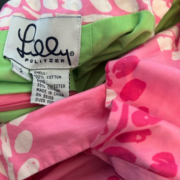 Lilly Pulitzer Royal Palm Way Sabrina Dress size 2 Green Lining zipper & tie - Picture 5 of 5